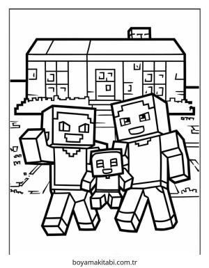 Minecraft boyama sayfası – kolay boyama, eğitici aktivite