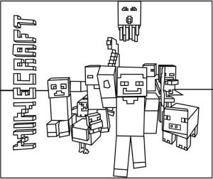 Minecraft boyama sayfası,  coloring page, Bu Minecraft boyama sayfası oyundaki grafikler gibi basittir, 