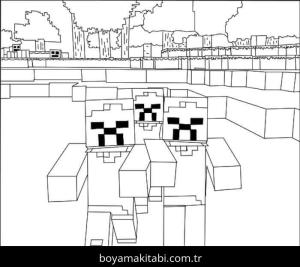 Minecraft boyama sayfası – basit çizim, kolay boyama