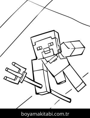 Minecraft boyama sayfası – sevimli karakter, sanatsal çalışma