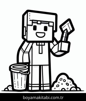 Minecraft boyama sayfası – boyama etkinliği, çocuk aktivitesi