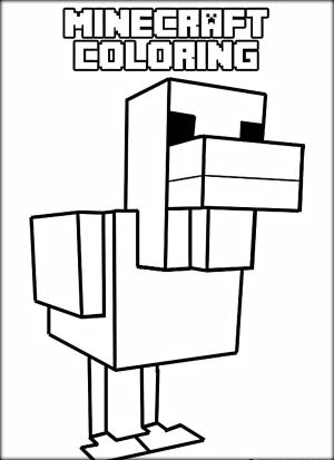 Minecraft boyama sayfası,  coloring page, Minecraft Tavuk, 