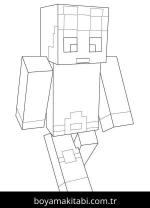 Minecraft boyama sayfası – basit çizim, kolay boyama