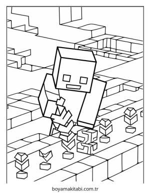 Minecraft boyama sayfası – basit çizim, kolay boyama