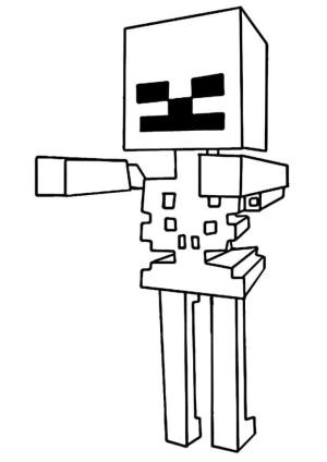 Minecraft boyama sayfası,  coloring page, Bedensiz iskelet, 