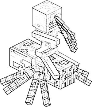 Minecraft boyama sayfası,  coloring page, İskelet Binen Örümcek, 