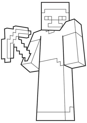 Minecraft boyama sayfası,  coloring page, Eğer kazmanız varsa, o zaman işler o kadar da kötü değil., 