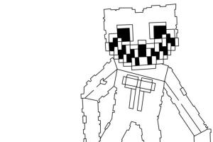 Minecraft boyama sayfası,  coloring page, Minecraft Huggy Wuggy boyama sayfası. 2, 