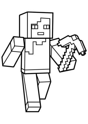 Minecraft boyama sayfası,  coloring page, Alex Minecraft, 