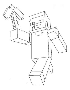 Minecraft boyama sayfası,  coloring page, İşe gidiyorum, o yüzden bir alet seç., 