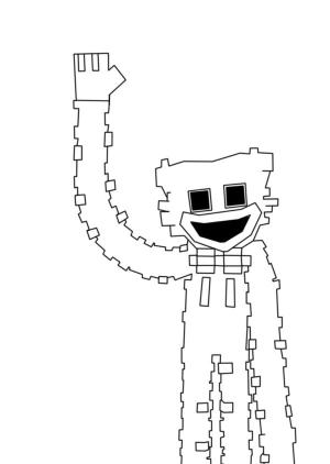 Minecraft boyama sayfası,  coloring page, Minecraft Huggy Wuggy boyama sayfası., 