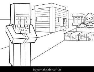 Minecraft boyama sayfası – sevimli karakter, sanatsal çalışma