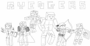 Minecraft boyama sayfası,  coloring page, Yenilmezler Minecraft evreninde şöyle görünürdü, 