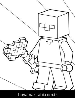 Minecraft boyama sayfası – basit çizim, kolay boyama