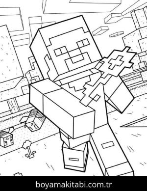 Minecraft boyama sayfası – sanatsal çalışma, çocuklar için