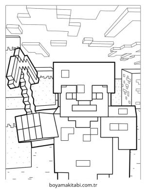 Minecraft boyama sayfası – kolay boyama, eğitici aktivite