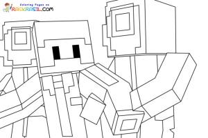 Minecraft boyama sayfası,  coloring page, Boyama sayfası Minecraft dünyasında Mürekkep Balığı Oyunu., 