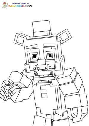 Minecraft boyama sayfası,  coloring page, Minecraft Freddy boyama sayfası, 