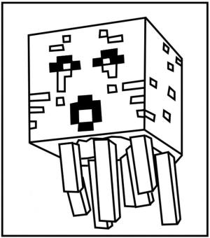 Minecraft boyama sayfası,  coloring page, Bir denizanasının yakın çekimi, 