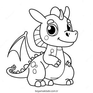 Minik Ejderha boyama sayfası – kolay boyama, eğitici aktivite