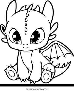 Minik Ejderha boyama sayfası – renkli çizimler, okul öncesi