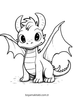 Minik Ejderha boyama sayfası – çocuk aktivitesi, PDF indir