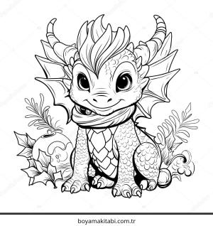 Minik Ejderha boyama sayfası – yaratıcılık, eğlenceli etkinlik