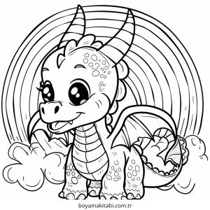 Minik Ejderha boyama sayfası – okul öncesi, evde etkinlik