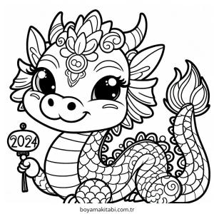 Minik Ejderha boyama sayfası – çocuklar için, çizgi film temalı