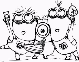 Minions boyama sayfası,  coloring page, Bob Kevin ve Stuart, 