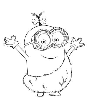 Minions boyama sayfası,  coloring page, Mağara Adamı Minyon, 