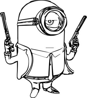 Minions boyama sayfası,  coloring page, Ajan Minyon, 