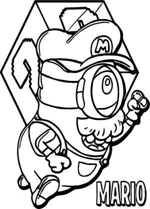 Minions boyama sayfası,  coloring page, Süper Mario Minyon, 