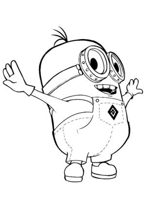 Minions boyama sayfası,  coloring page, Minyon Bob, 