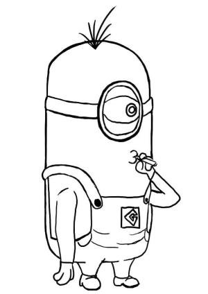 Minions boyama sayfası,  coloring page, Minyon Mızrak Sigara, 