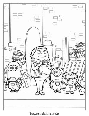 Minions boyama sayfası – boyama çalışması, yaratıcılığı geliştirir