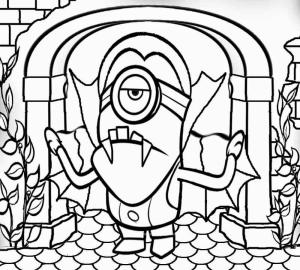 Minions boyama sayfası,  coloring page, Vampir Kostümlü Minion, 