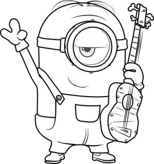 Minions boyama sayfası,  coloring page, Stuart Gülümseyen, 