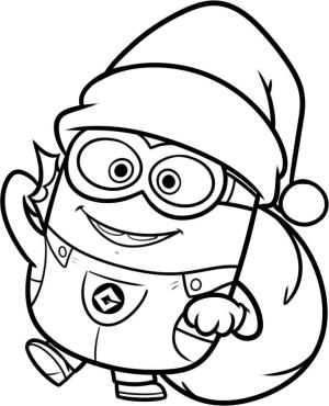 Minions boyama sayfası,  coloring page, Minyon Noel Baba, 