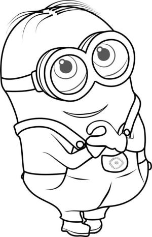 Minions boyama sayfası,  coloring page, Mutlu Minion Dave, 