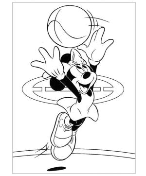 Minnie Mouse boyama sayfası,  coloring page, Minnie Topu Yakala, 