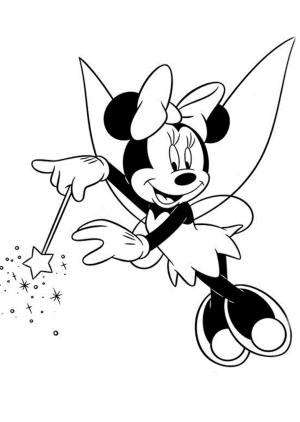 Minnie Mouse boyama sayfası,  coloring page, Sihirli değnek ile Peri Minnie Mouse, 