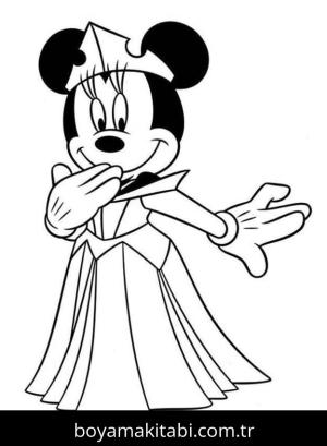 Minnie Mouse boyama sayfası – okul öncesi, evde etkinlik