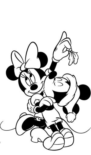 Minnie Mouse boyama sayfası,  coloring page, Mickey Öpücük Minnie Mouse, 