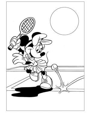 Minnie Mouse boyama sayfası,  coloring page, Minnie Mouse Tenis Oynuyor, 