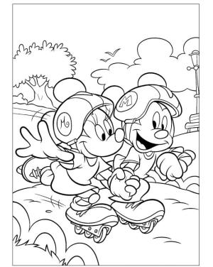 Minnie Mouse boyama sayfası,  coloring page, Minnie ve Mickey Patenleri, 