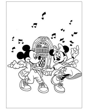 Minnie Mouse boyama sayfası,  coloring page, Mickey ve Minnie Mouse Müzikli, 