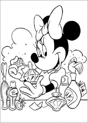 Minnie Mouse boyama sayfası,  coloring page, Minnie ve Parfüm, 