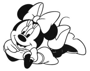 Minnie Mouse boyama sayfası,  coloring page, Minnie Fare Yatarken, 