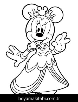 Minnie Mouse boyama sayfası – boyama çalışması, yaratıcılığı geliştirir